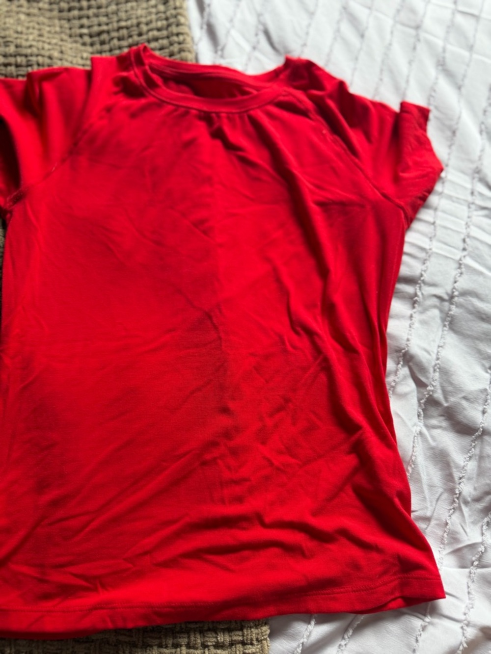Womens Red Short Sleeve Tee